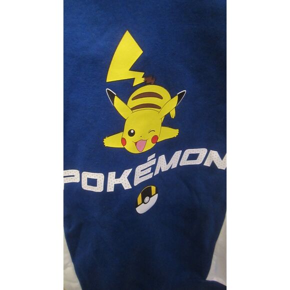 NWT ROYAL BLUE & WHITE HOODED POKEMON SWEATSHIRT BY H&M SIZE 8-10 - Picture 2 of 4
